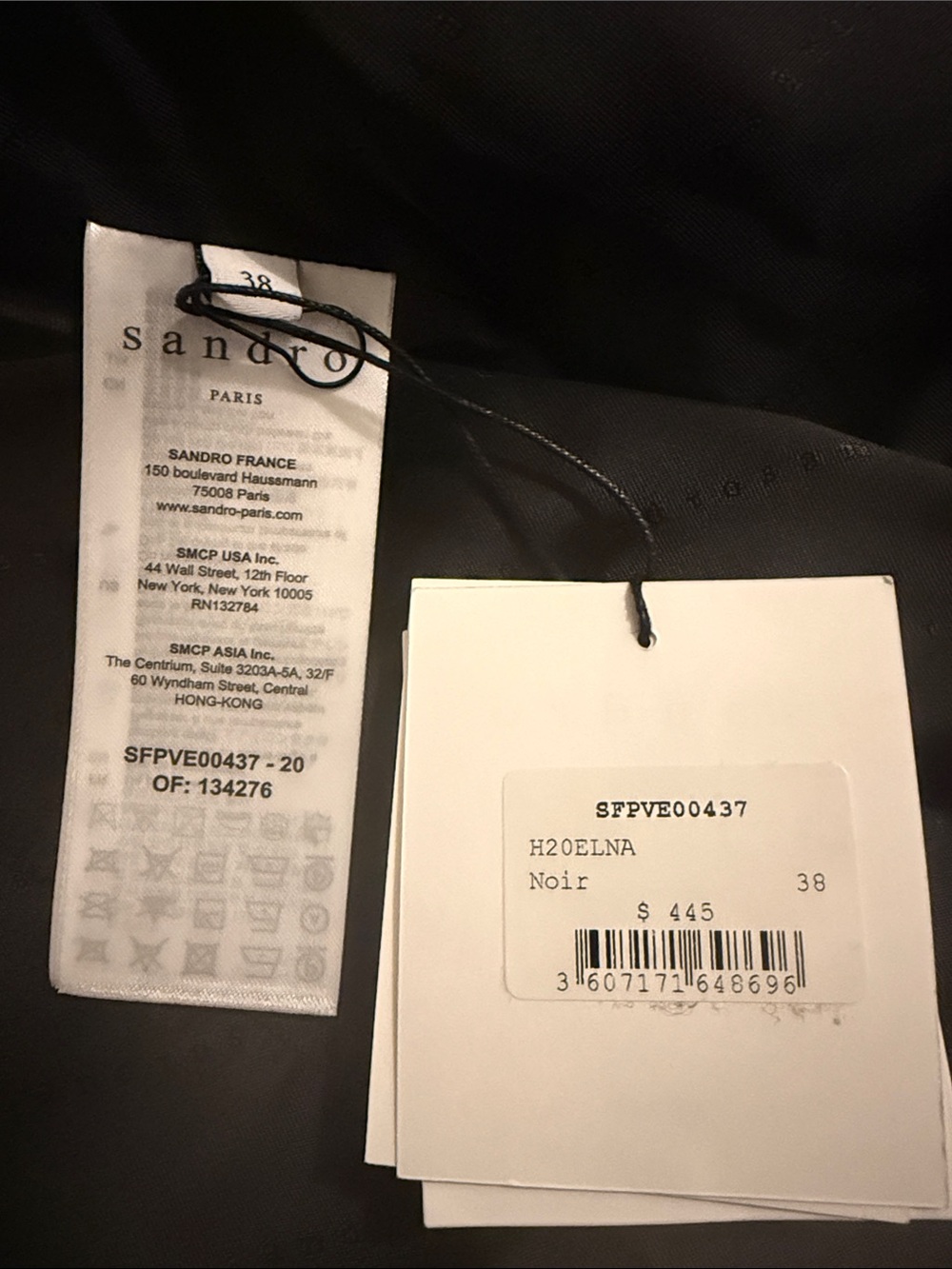 (NWT) Sandro Elna Black Velvet-Trim Single-Button Blazer Jacket - Picture 4 of 6